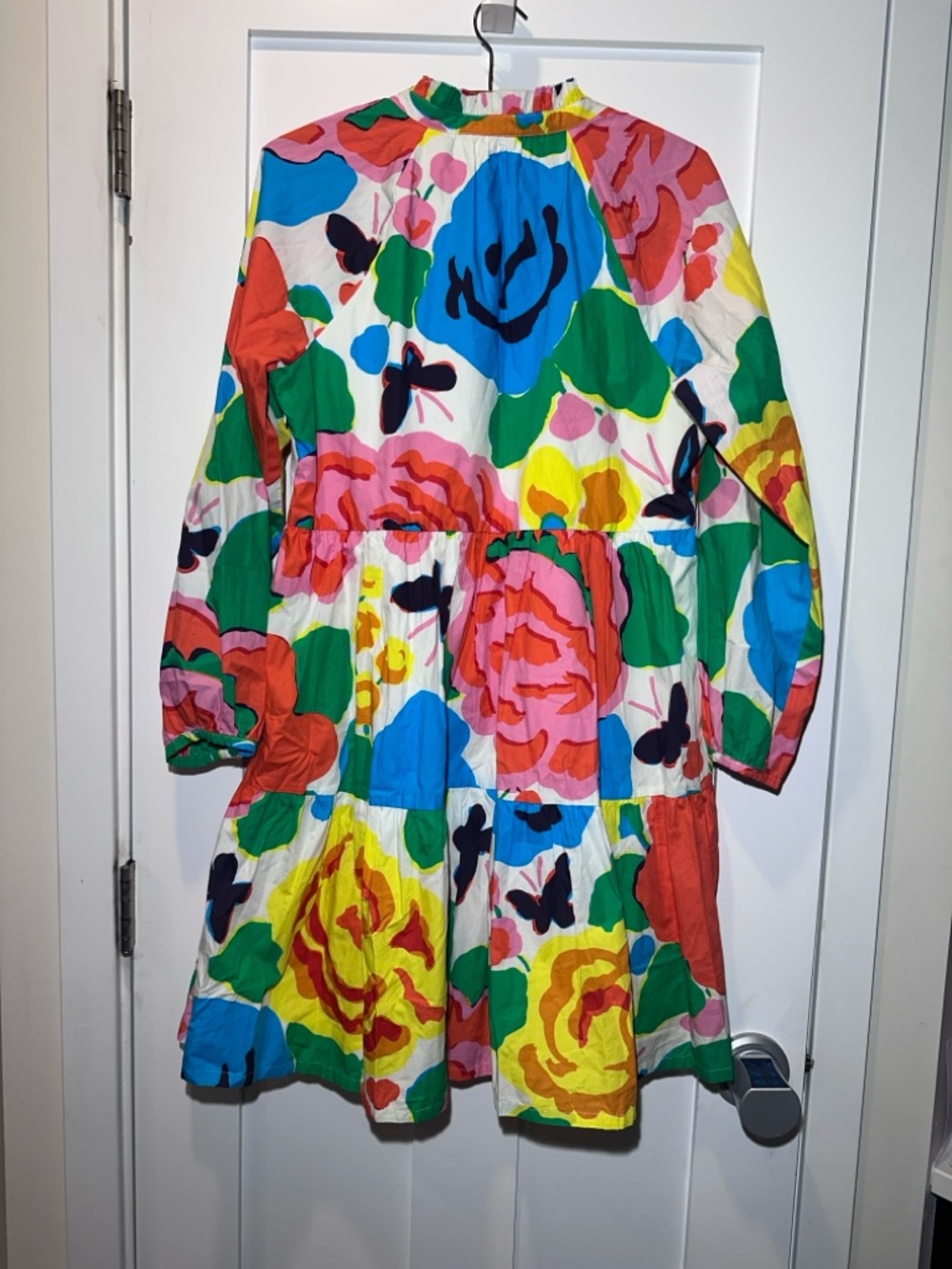 J. Crew Pink Yellow Blue Green Floral Waistband Skirt with Pockets Summer Fun M - Picture 4 of 8